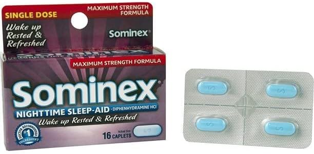 Sominex Nighttime Sleep-Aid Caplets, Maximum Strength, 16 ea (Pack of 