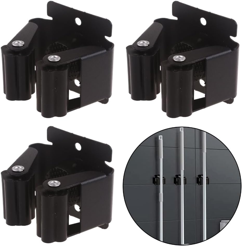 4Pcs Garden Tool Organizer Rack Heavy Dutys Utility Mop Rack with Scre