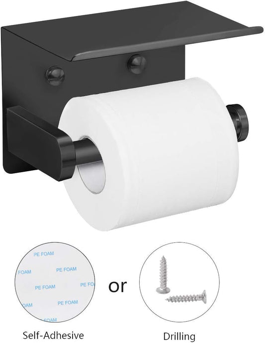 VAEHOLD Self Adhesive Toilet Paper Holder with Phone Shelf Stainless S