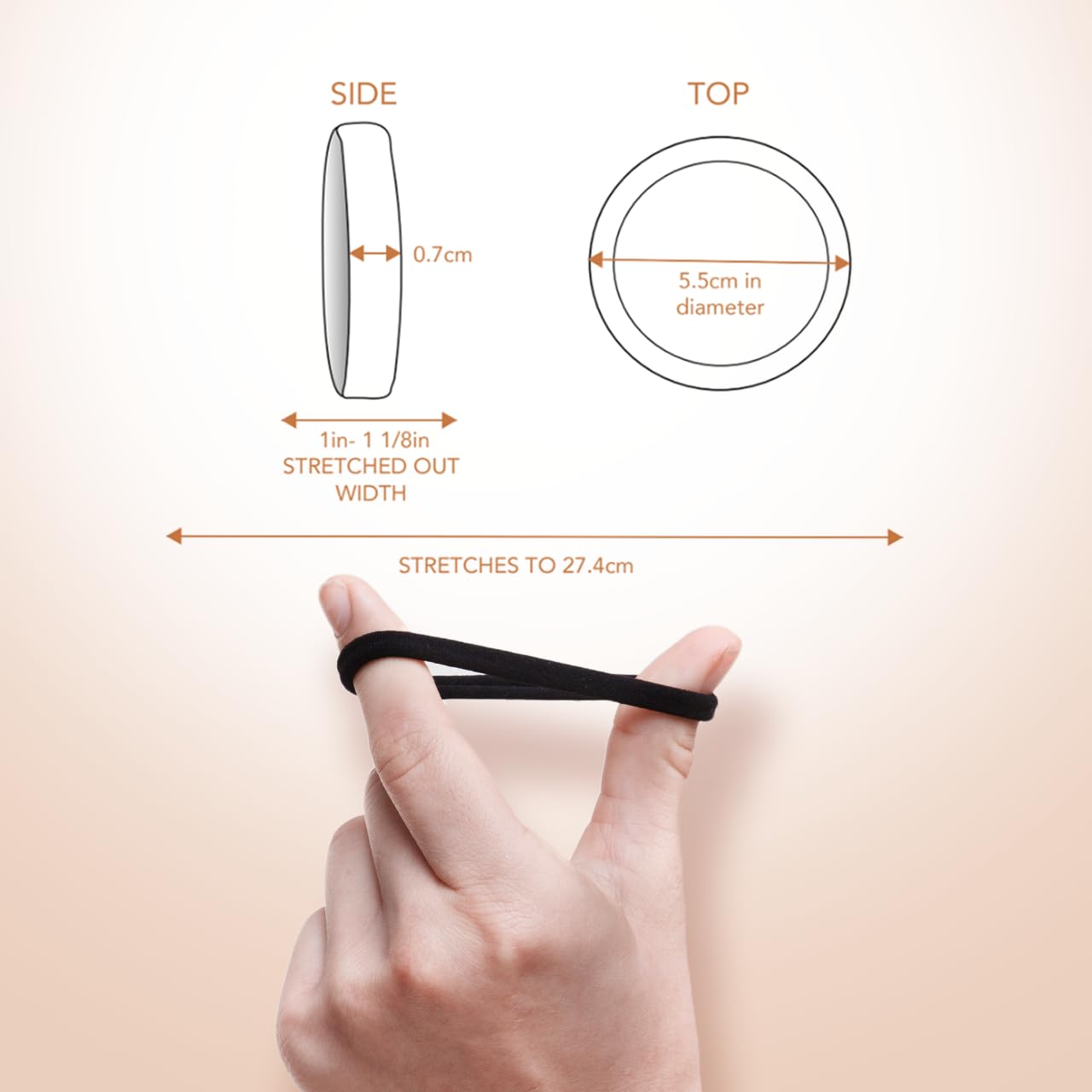 Kitsch Nylon Hair Ties No Damage - Stretchable Hair Bands for Strong A