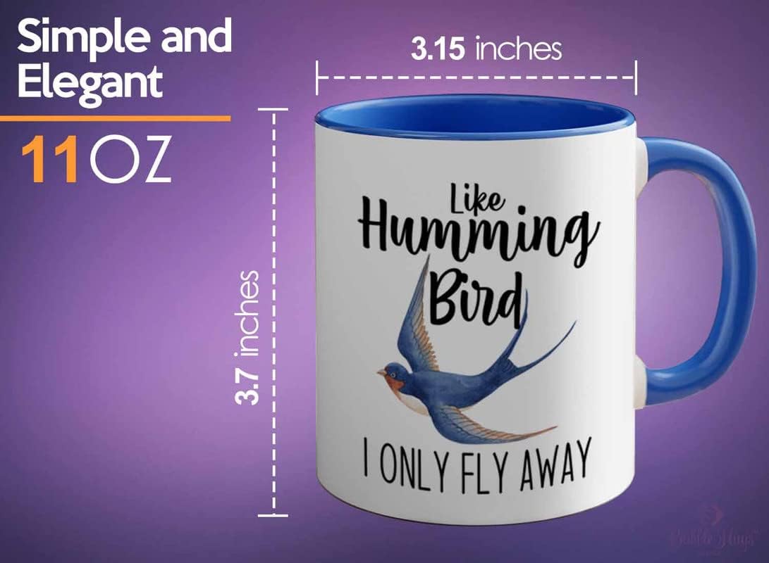 Bird Lover Two Tone Blue Edition 11oz - Humming Bird Fly Away - Hummin