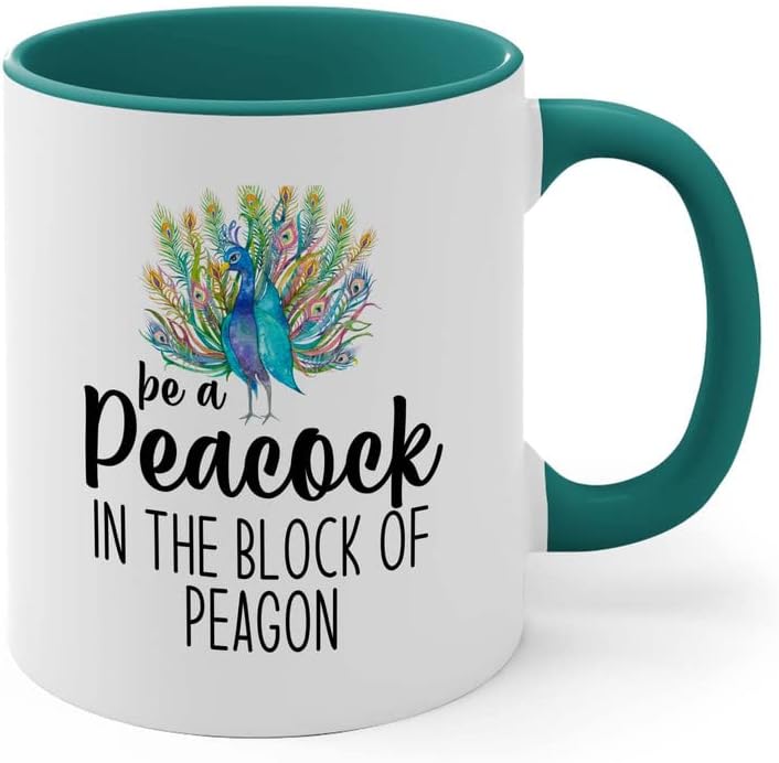 Bird Lover Two Tone Green Edition 11oz - Peacock Block pgeons - Hummin