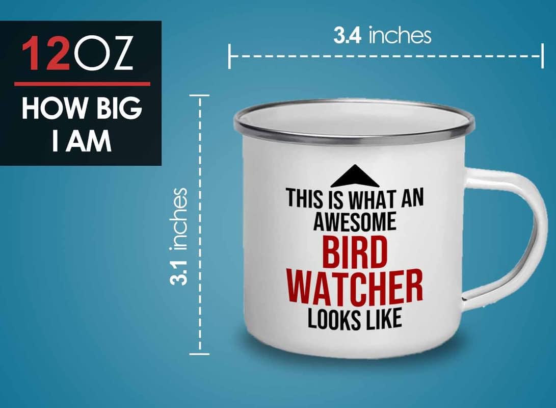 Bird Lover Camper Mug 12oz - Awsome bird watcher looks like - Hummingbird Nest Cage Parrot Dad Gardening Outdoor Birdwatcher Feeder