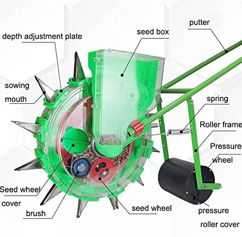 Adjustable Depth Corn Planter Seeder - 6-Mouth Hand-Push Roller for Pr