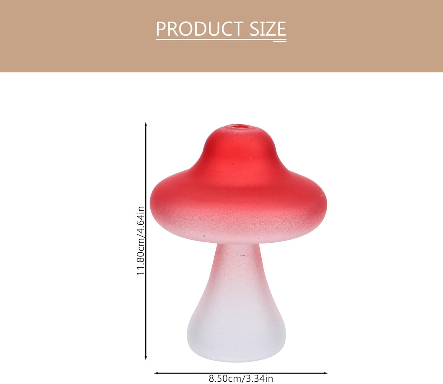 Mushroom Shaped Glass Vase Hydroponic Terrarium Planter Red Desktop Fl