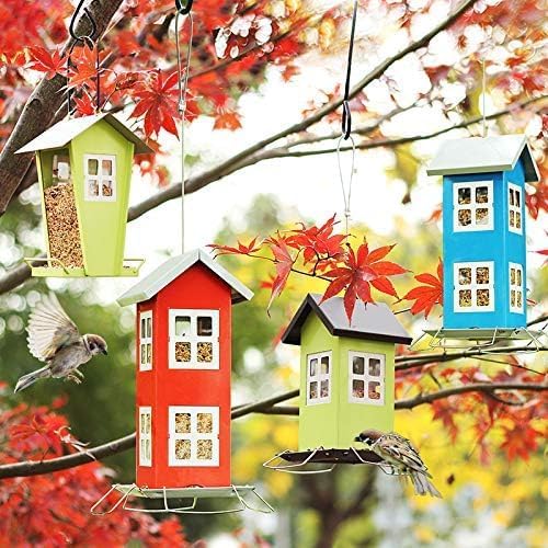 2pk Bird Feeders for Outside, Metal Birdfeeder, Hanging Bird Feeder for Outdoor, Weatherproof Design, Easy Cleaning Refills, Backyard Garden, Patio; Gift idea for Parents