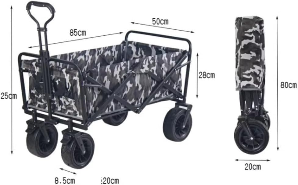 Portable Camping Cart,Heavy Duty Folding Camping Beach Trolley Cart wi