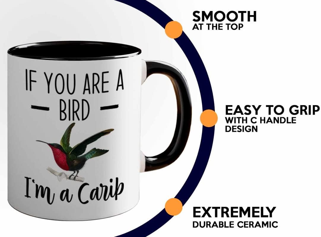 Bird Lover Two Tone Black Edition 11oz - Bird and Carib - Hummingbird 