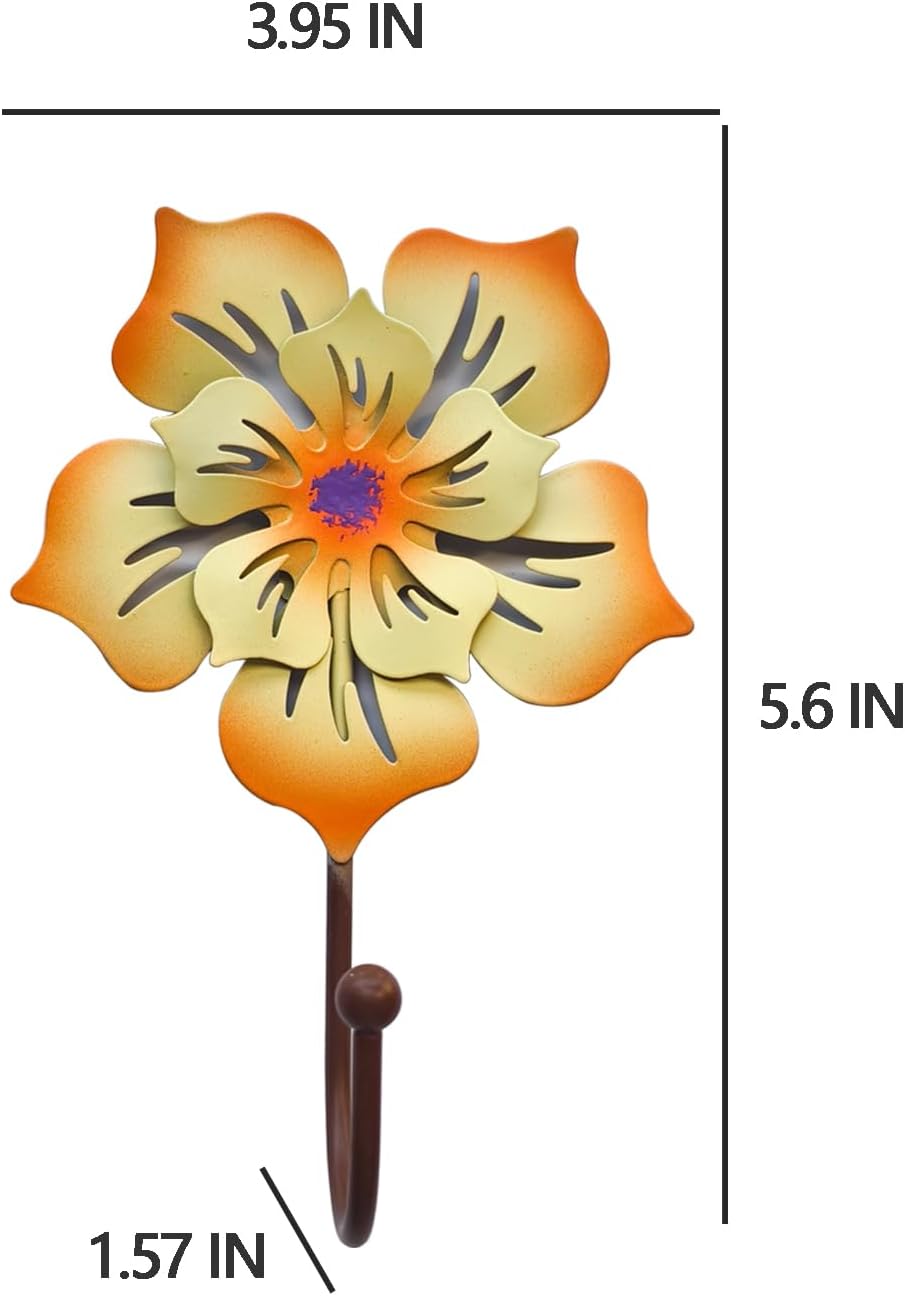 Decorative Wall Mounted Flower Hooks,Flower Shaped Decorative Wall Hoo