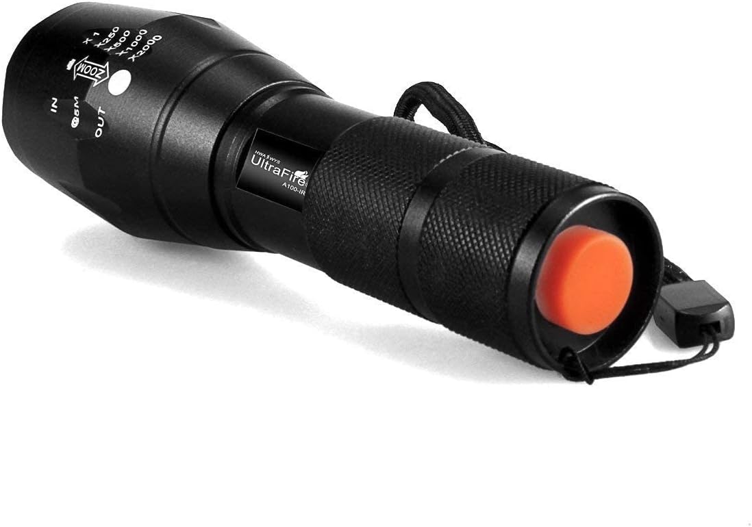 ULTRAFIRE IR Illuminator Flashlight, 850nm Focus Adjustable IR Led Flashlight Infrared Light Torch for Night Vision, Coyote Fox Predator Hunting