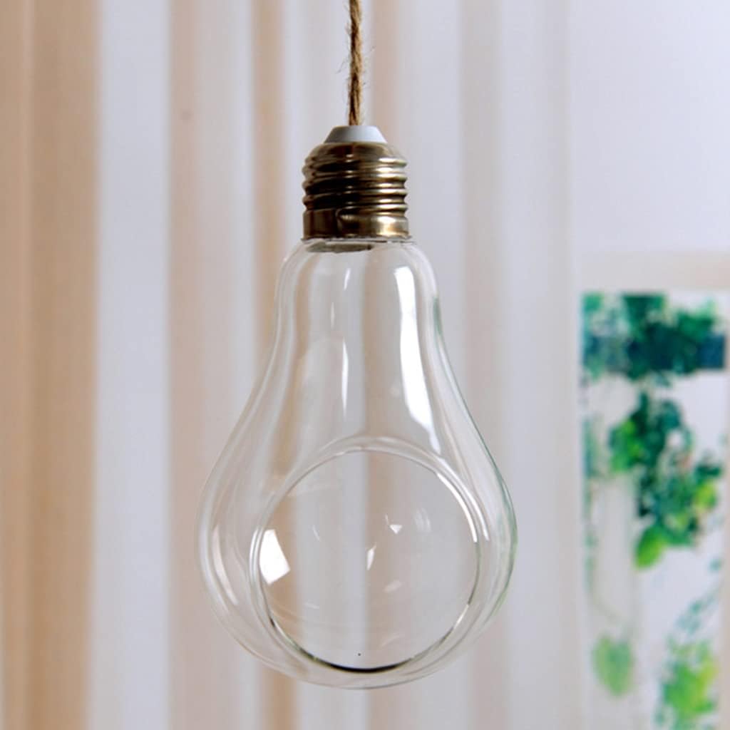 Water Plant Containers Light Bulb Shaped Flower Pots Glass Flower Hanging Glass Plant Vase Gift Kitchen