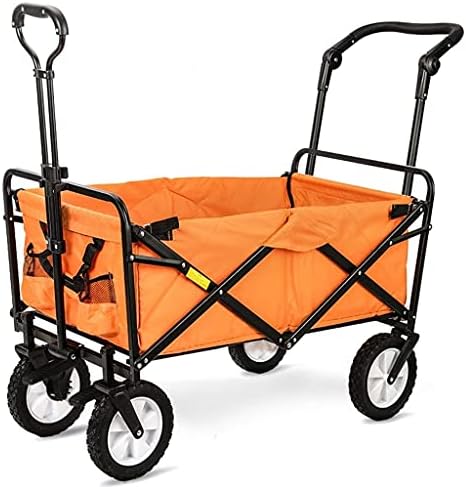 Folding Trolley Cart Folding Wagon Garden Cart with 4 Wheels Foldable Pull Wagon Hand Cart Beach Wagon Garden Trolley Folding Cart Wagon Truck Wheelbarrow