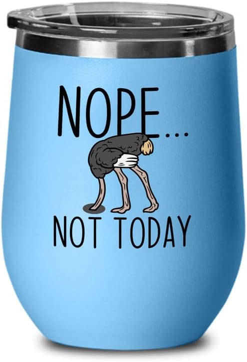 Bird Lover Blue Edition Wine Tumbler 12oz - Nope not Today - Hummingbi
