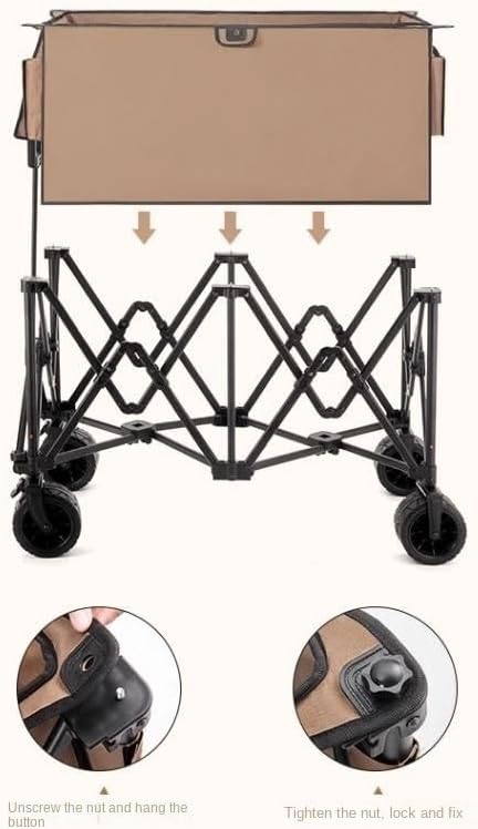 Collapsible Wagon Cart with Wheels Foldable Folding Wagons Carts Silen