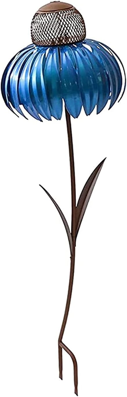 Bird Feeder Outside Garden Art Metal Birdfeeder Sensation Pink Standing Bird Feeder with Stand for Garden Yard Outside Decoration Hummingbird feeders (Color : Blue)