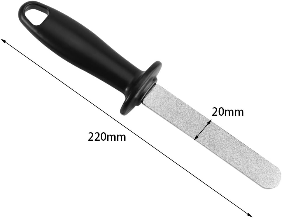 Sharpening Stone File, Garden Tool Sharpener with Plastic Handle Double Sided Knife Sharpener for Garden Outdoor Camping Kitchen