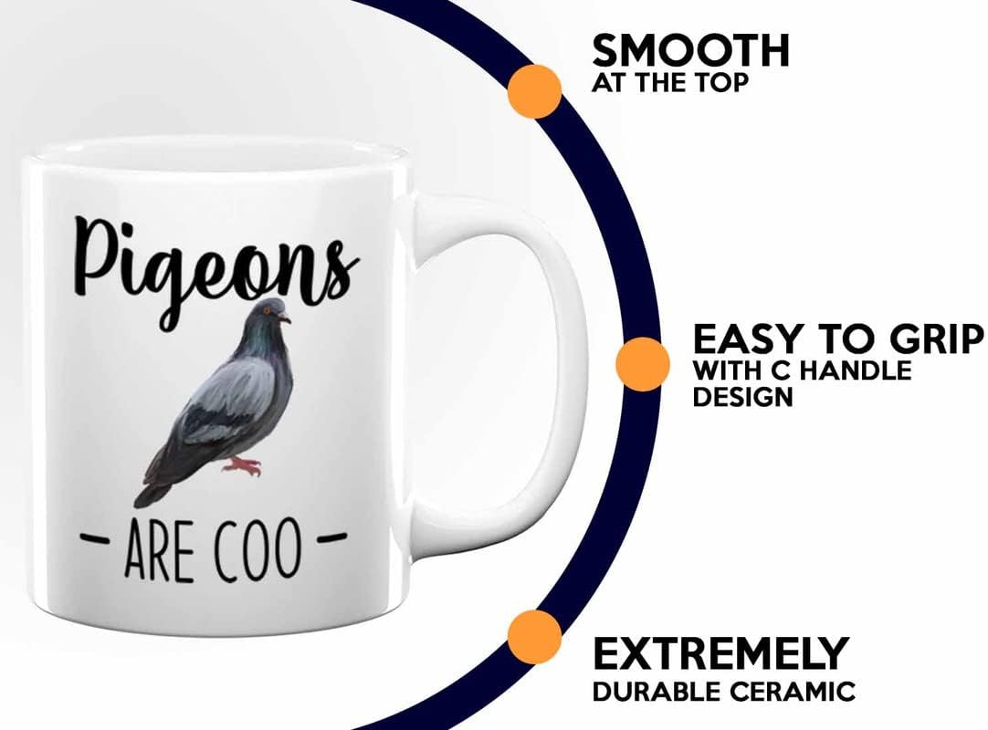 Bird Lover Coffee Mug 11oz White - Pgeons are coo - Hummingbird Nest Cage Parrot Dad Gardening Outdoor Birdwatcher Feeder