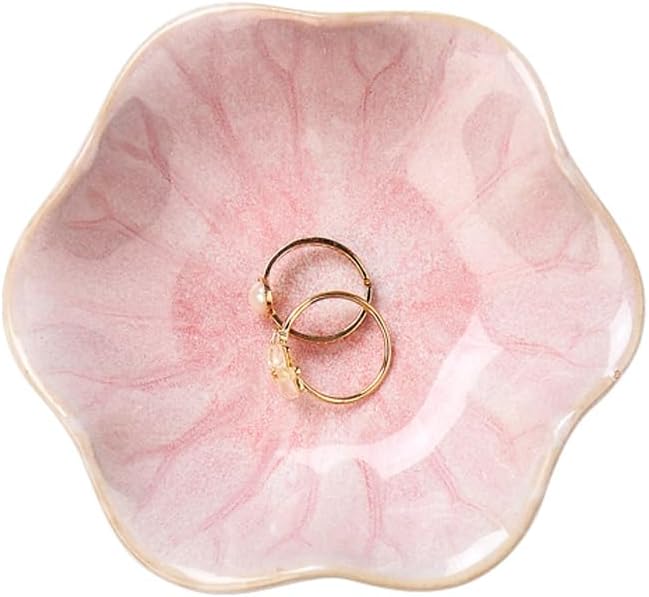 Lotus Leaf Shape Decorative Ring Tray, Small Key Bowl, Ceramic Trinket