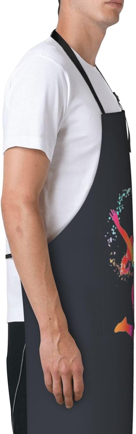 Color Woman print Waterproof apron with pocket adjustable cooking apron for adult kitchen bibs to bake
