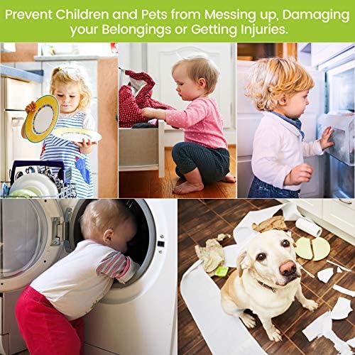 Jetec 10 Pieces Cabinet Locks for Babies, U-Shaped Proofing Drawers Sa