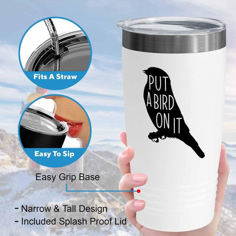 Bird Lover White Edition Viking Tumbler 20oz - Put a Bird on it - Humm