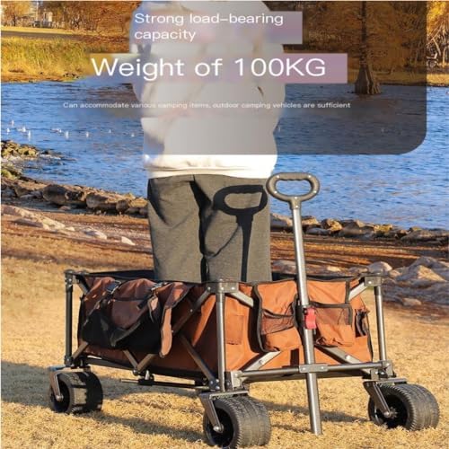 Portable Camping Cart,Portable Beach Trolley Cart for Camping Picnic Fishing Folding and Flexible Outdoor Party Cart