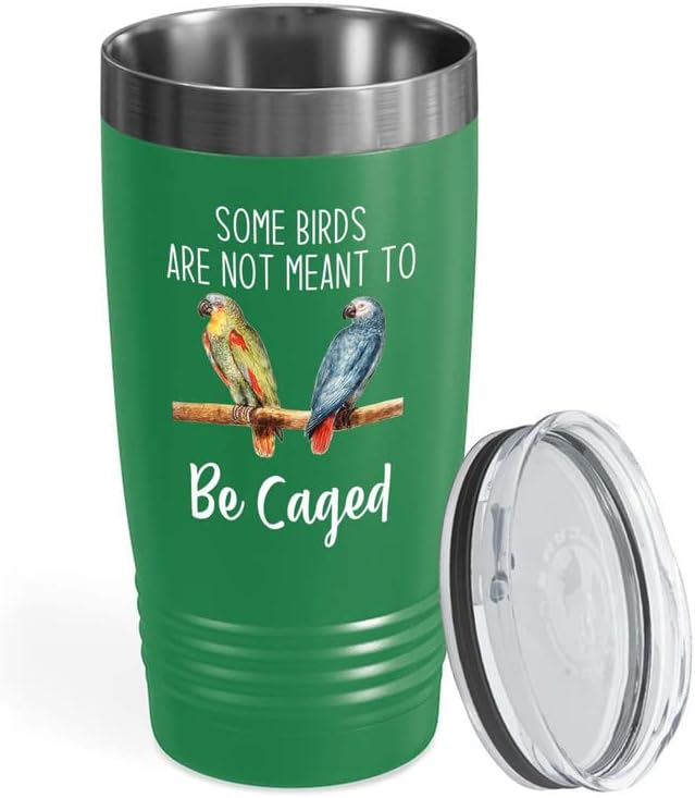 Bird Lover Green Edition Viking Tumbler 20oz - Birds to be Caged - Hum