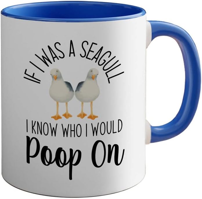 Bird Lover Two Tone Blue Edition 11oz - Seagull Poop on - Hummingbird 