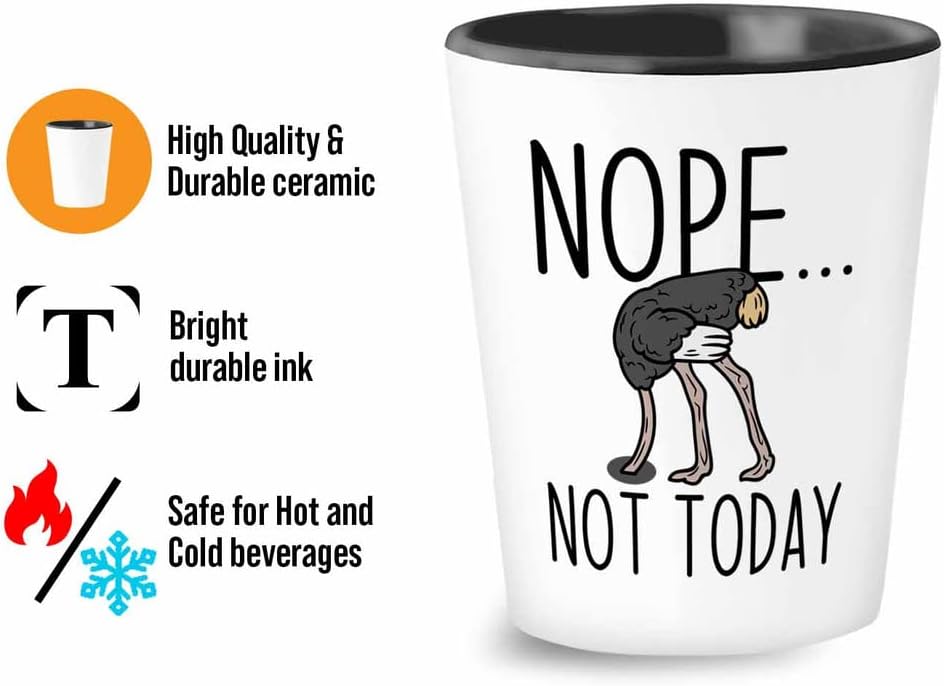 Bird Lover Shot Glass 1.5oz - Nope not today - Hummingbird Nest Cage P