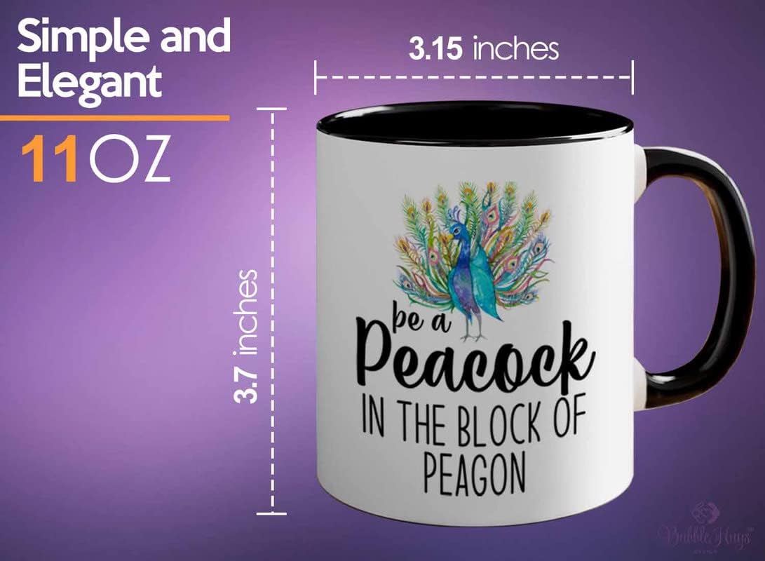 Bird Lover Two Tone Black Edition 11oz - Peacock Block pgeons - Hummin