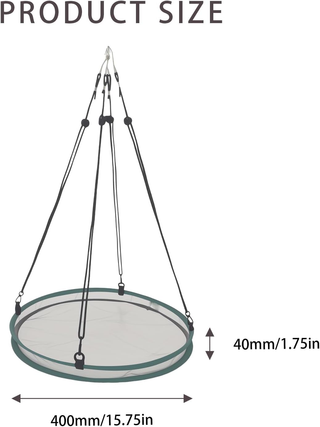 2 Pack Hanging Bird Feeder Tray – Platform Bird Feeder with Glass Fiber Mesh for Outdoors, Bird Feeders for Outdoors Hanging, Easy to Hang & Clean for Garden Yard