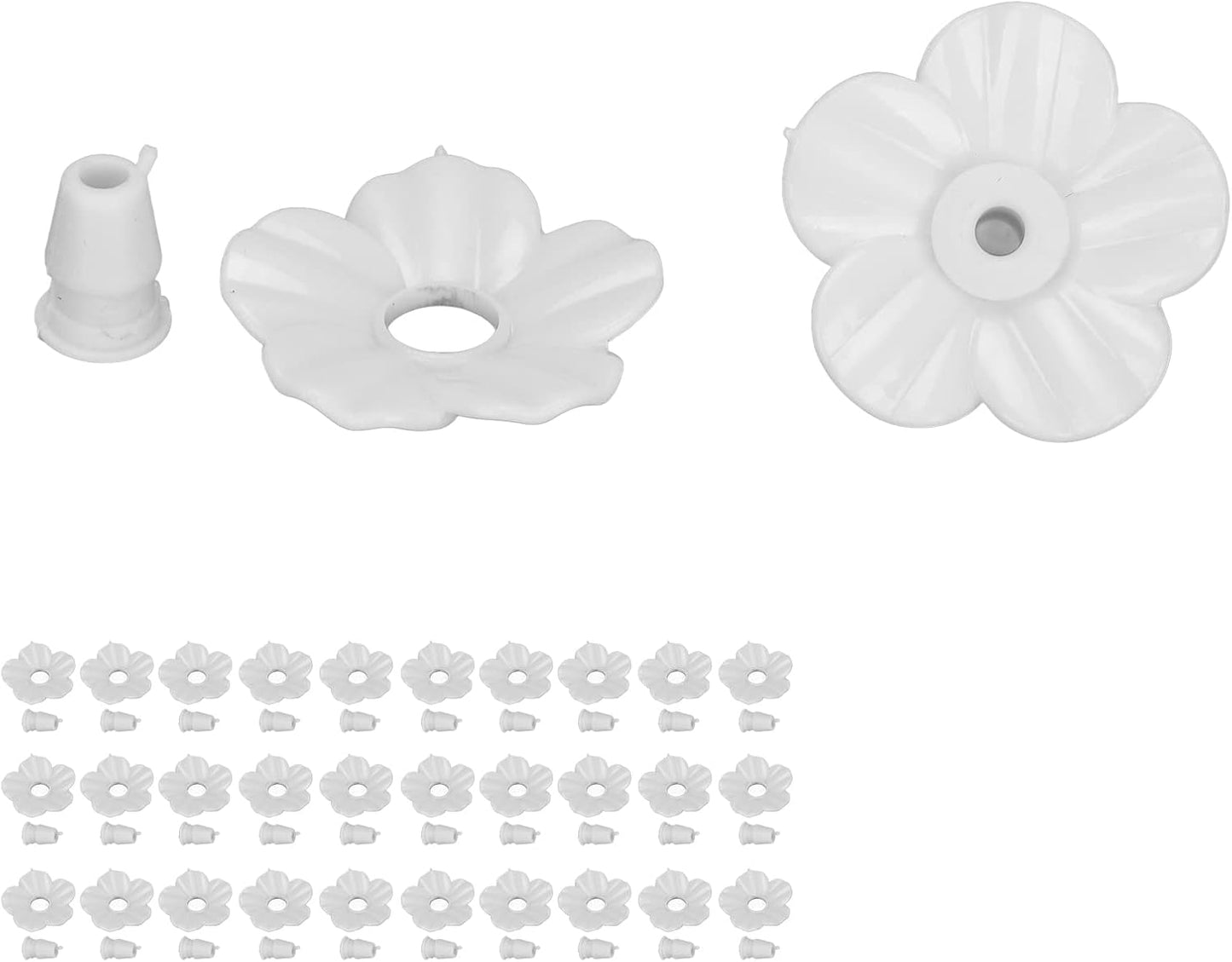 Gugxiom 30PCS Replacement Hummingbird Flowers, Plastic Hummingbird Feeder Parts, Hummingbird Replacement Flowers for Most Hummingbird Feeders(White)