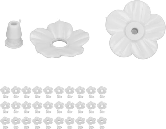 Gugxiom 30PCS Replacement Hummingbird Flowers, Plastic Hummingbird Feeder Parts, Hummingbird Replacement Flowers for Most Hummingbird Feeders(White)