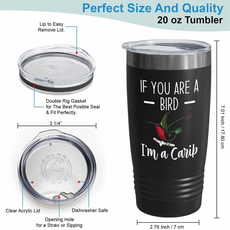 Bird Lover Black Edition Viking Tumbler 20oz - Bird and Carib - Hummin