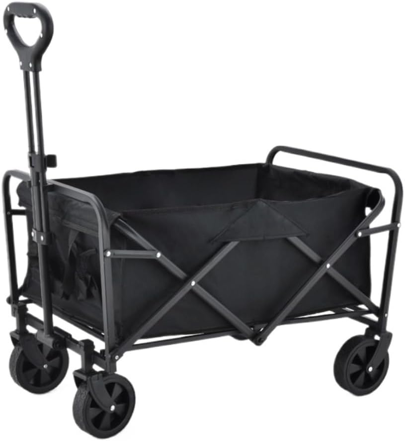 Portable Camping Cart,Beach Trolley Cart for Camping and Picnics Off Road Wheels Folding Design Small Pull Cart for Outdoor Activities Outdoor Camping Equipment(A)