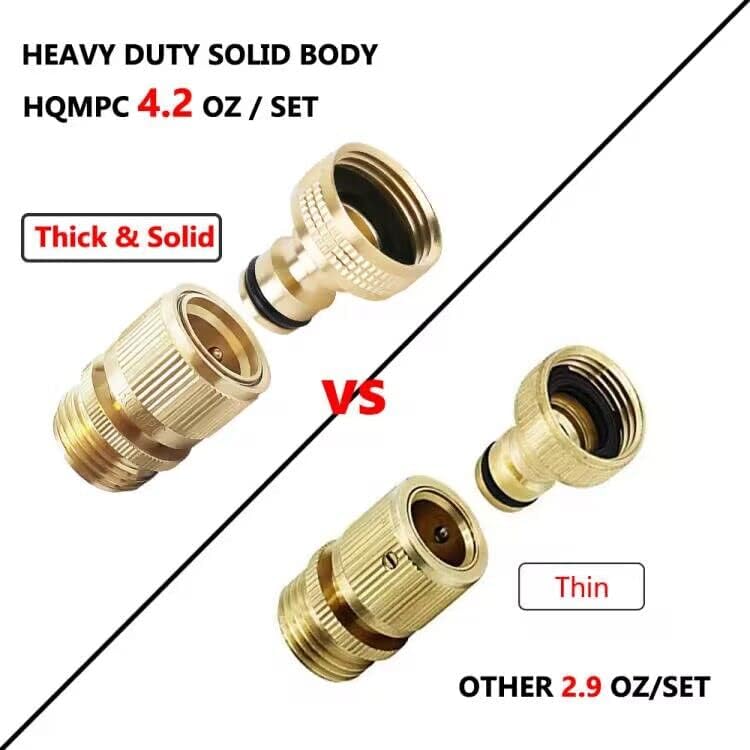 HQMPC Garden Hose Quick Connect Solid Brass Quick Connector Garden Hos