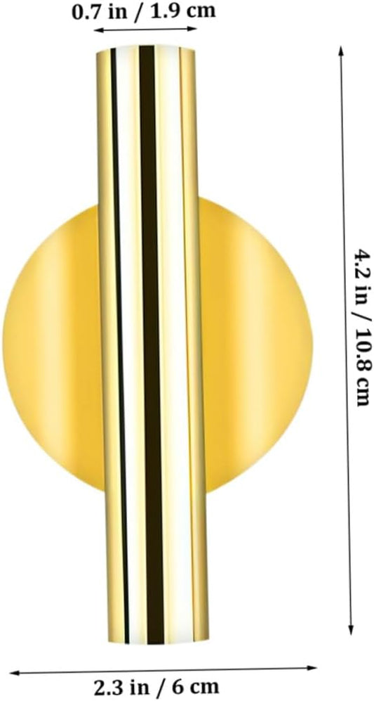 Wall Mounted Flower Vase Gold Floral Tube Metal Planter with Adhesive 