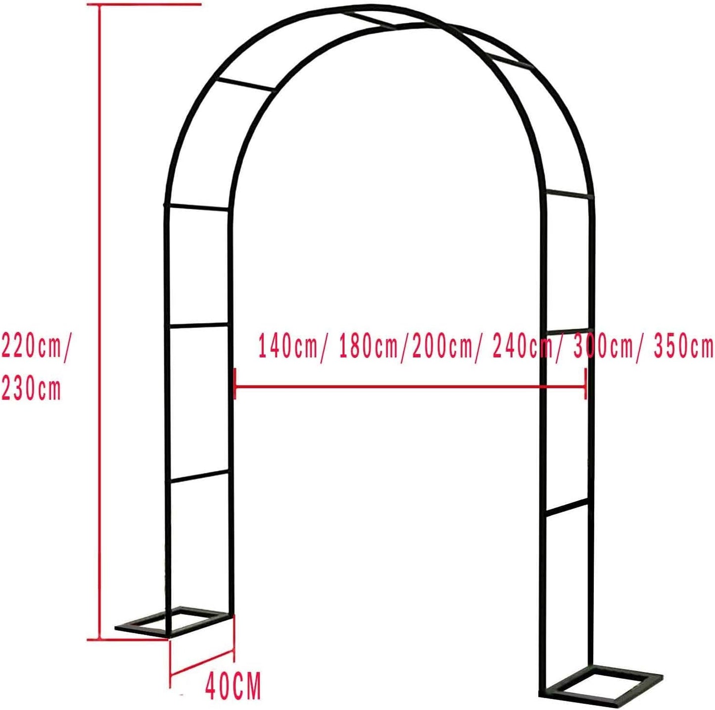 Sturdy Metal Garden Arch Trellis for Climbing Plants - Durable Outdoor Arbor Support for Roses & Vines, Elegant Wedding Backdrop & Garden Decoration (Color: Green)