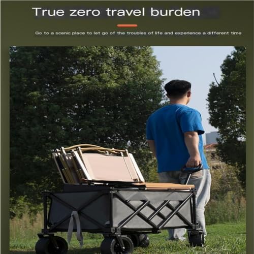 Portable Camping Cart,Folding Beach Trolley Cart with Table for Outdoor Camping Portable Picnic Cart for Camper Trailer and Van