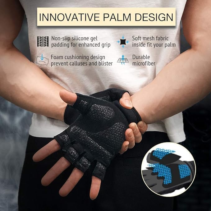 ATERCEL Workout Gloves for Men and Women, Exercise Gloves for Weight L