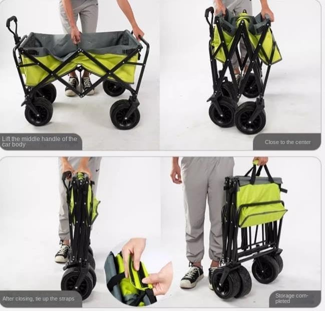 Collapsible Wagon Cart with Wheels Foldable Folding Wagons Carts Silen