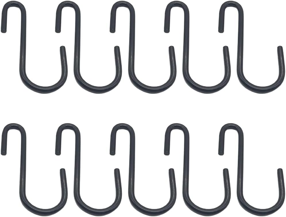 10Pcs/Set Black Coating S Shaped Hooks Home Storage Utility Metal Hang