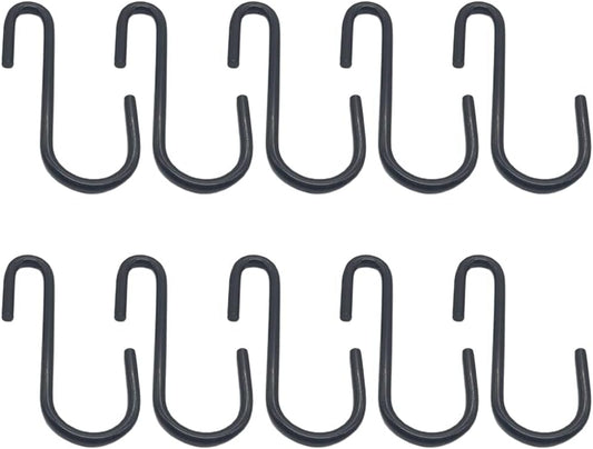 10Pcs/Set Black Coating S Shaped Hooks Home Storage Utility Metal Hang