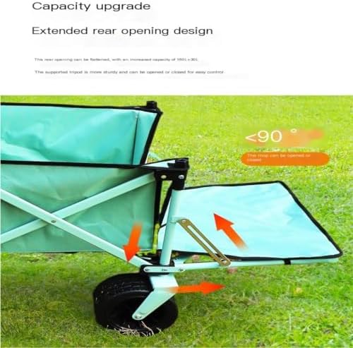 Portable Camping Cart,Outdoor Folding Beach Trolley Cart with Picnic a