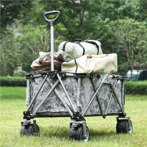 Portable Camping Cart,Outdoor Folding Beach Camping Cart with Camoufla