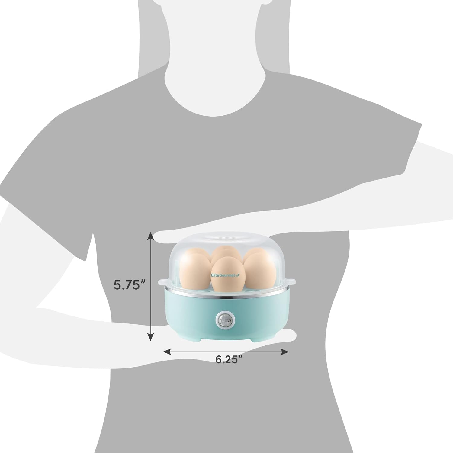 Elite Gourmet EGC115M Easy Egg Cooker Electric 7-Egg Capacity, Soft, M