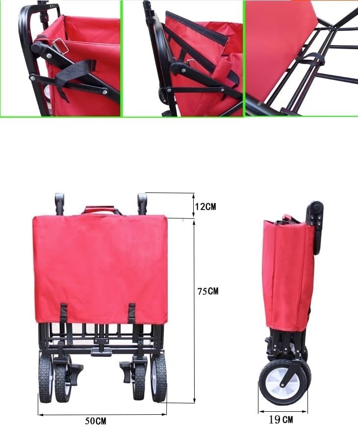 Portable Camping Cart,Portable Folding Camping Beach Trolley Cart with 4 Wheels for Outdoor Activities