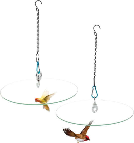 2 Set 11.2'' Clear Glass Squirrel Baffle Weather Guard for Hanging Hum