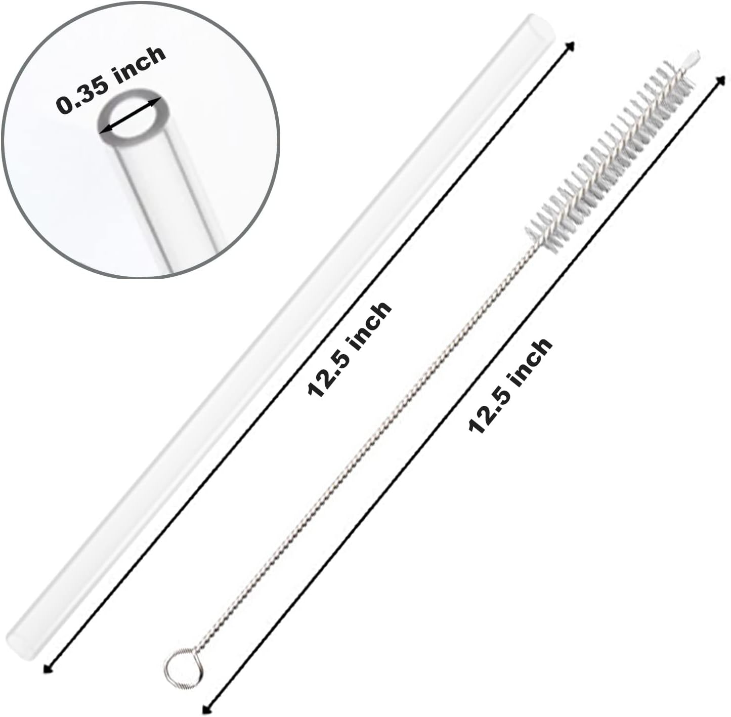 Replacement Straw Compatible with Stanley 40 oz 30 oz Cup Tumbler, 6 Pack Reusable Straws for Stanley 40 oz Tumbler with Handle, Straws with Cleaning Brush for Stanley Accessories, Plastic, Clear