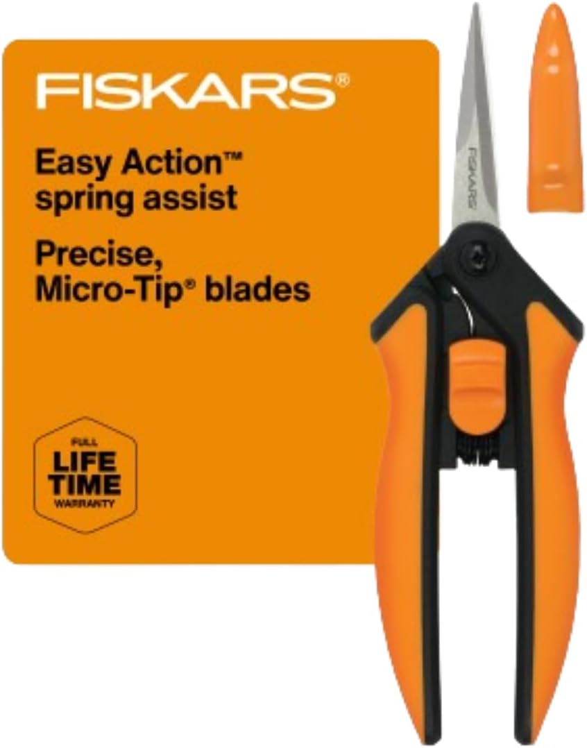 Fiskars 6" Pruning Scissors for Flower Stems, Herbs, Buds, and Small P